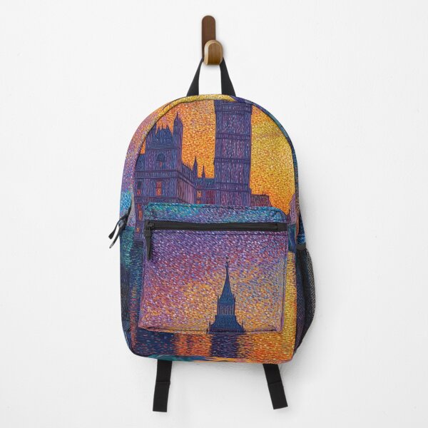 Item preview, London Big Ben Pointillism Thames Sunset Cityscape designed and sold by Moisky Art.