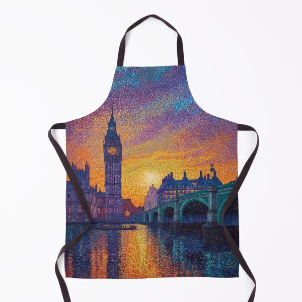 Item preview, London Big Ben Pointillism Thames Sunset Cityscape designed and sold by Moisky Art.
