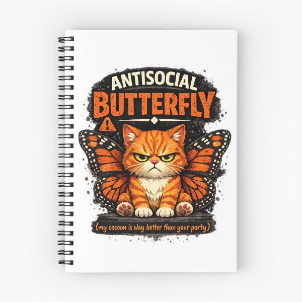 Item preview, Antisocial Butterfly Funny Cat With Wings Cocoon Better Than Your Party designed and sold by Stikaro.