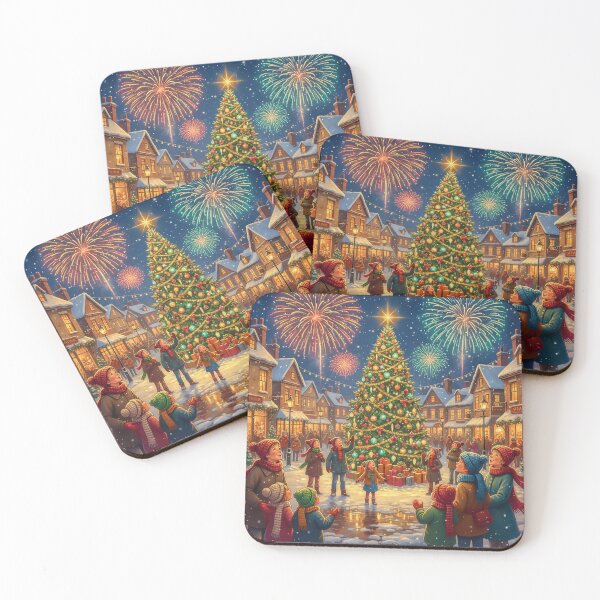 Item preview, Christmas Fireworks Over the Town Square designed and sold by acceleratorhams.
