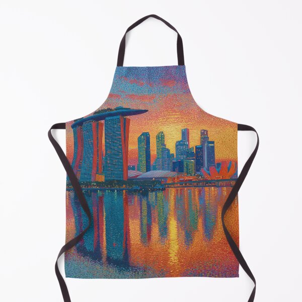 Item preview, Singapore Marina Bay Sands Pointillism Cityscape designed and sold by Moisky Art.