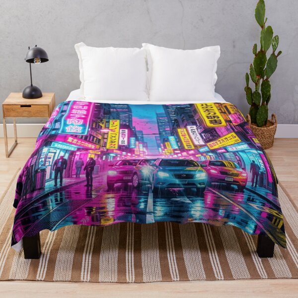 Item preview, Neon City Nightscape – Futuristic Urban Street Art in Vibrant Colors designed and sold by FotoworldEdel.