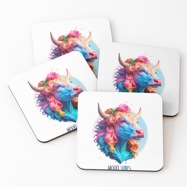 Item preview, Moo Vibes Cute Highland Cow Figure With Flower Crown For Farmhouse Decor And Rustic Animal Sticker Art For Nature Lovers And Fans Of Fluffy Brown Cattle And Floral Aesthetic Designs designed and sold by icemanphotos.