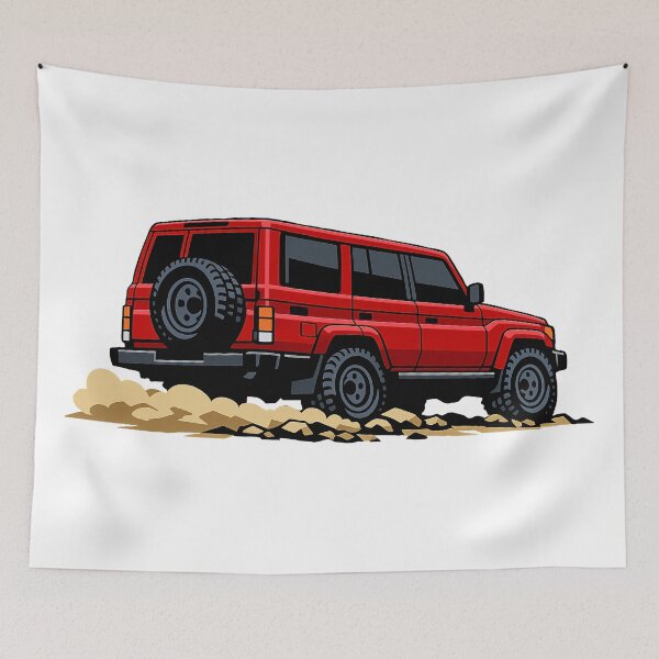Item preview, Classic Overland 4x4 – Vintage Red Boxy Off-Road SUV Crawl Illustration designed and sold by VenZolic.
