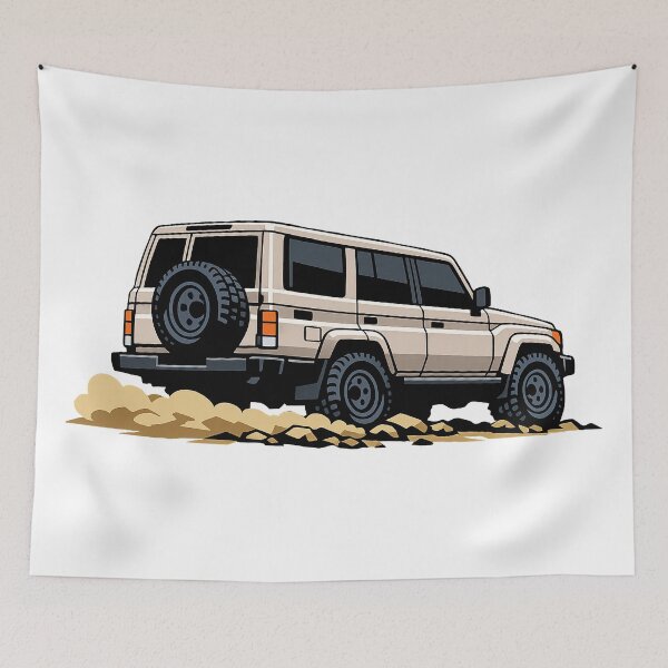 Item preview, Classic Overland 4x4 – Vintage Sand Beige Boxy Off-Road SUV Crawl Illustration designed and sold by VenZolic.