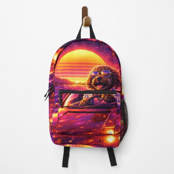 Item preview, Cockapoo Retro Sunset Drive Art - Cool Synthwave Cockapoo Car Illustration designed and sold by Cockapoo Society.