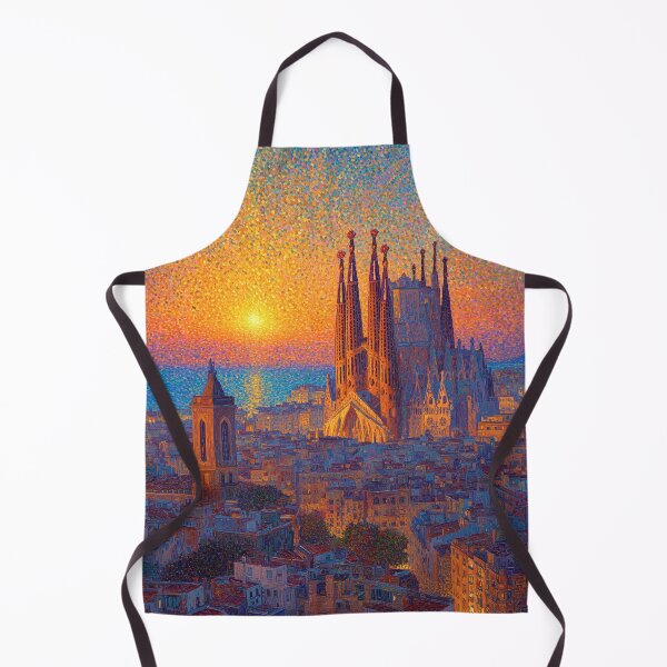 Item preview, Barcelona Sagrada Familia Pointillism Cityscape designed and sold by Moisky Art.