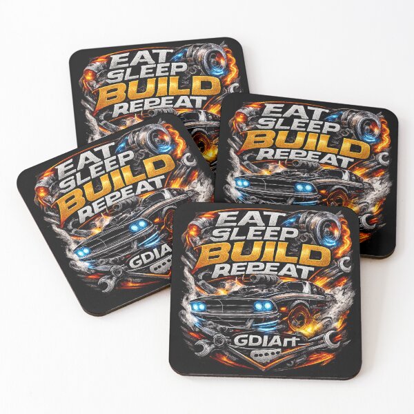 Item preview, Car Guy Shirt – EAT SLEEP BUILD REPEAT | Turbo Tofu Garage Racing Design designed and sold by GDIArt.