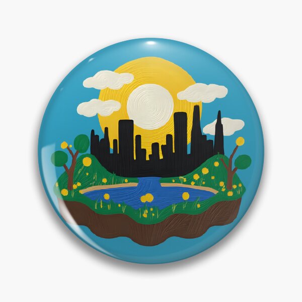 Item preview, Floating Island City Sunset – Surreal Nature Landscape Illustration designed and sold by FeverFields.