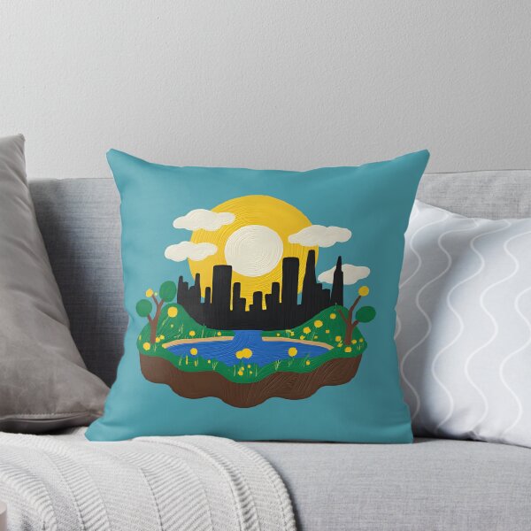 Item preview, Floating Island City Sunset – Surreal Nature Landscape Illustration designed and sold by FeverFields.