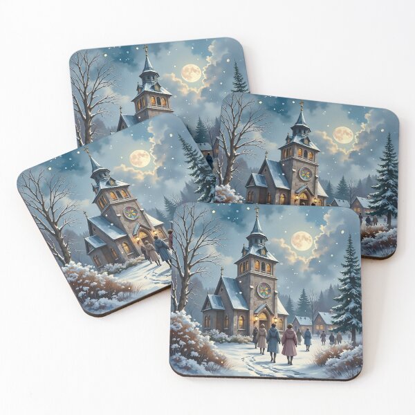 Item preview, Midnight Mass at the Snowy Christmas Church designed and sold by acceleratorhams.