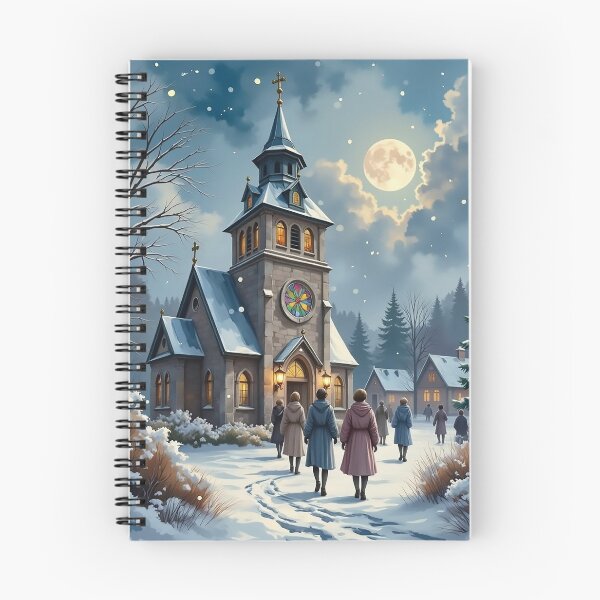 Item preview, Midnight Mass at the Snowy Christmas Church designed and sold by acceleratorhams.