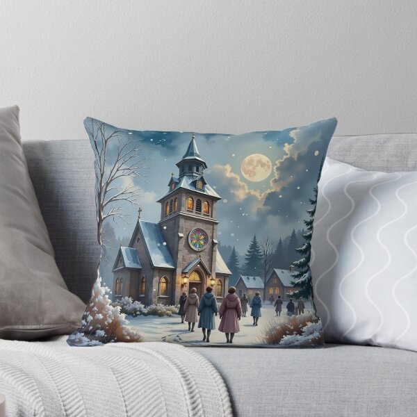 Item preview, Midnight Mass at the Snowy Christmas Church designed and sold by acceleratorhams.
