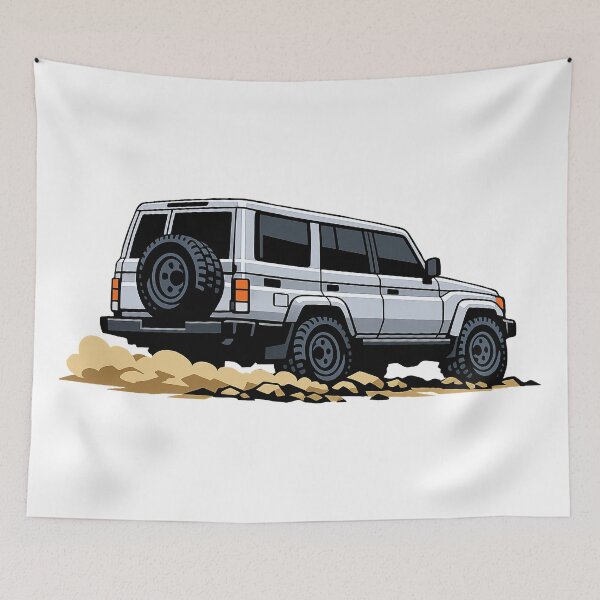 Item preview, Classic Overland 4x4 – Vintage Silver Boxy Off-Road SUV Crawl Illustration designed and sold by VenZolic.