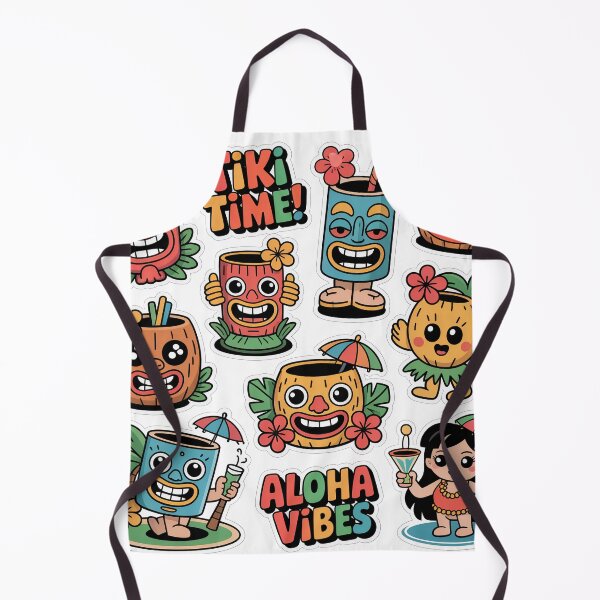 Item preview, Kawaii Tiki Sticker Collection – Cute Retro Tropical Tiki Characters & Aloha Vibes designed and sold by Tamas Das.