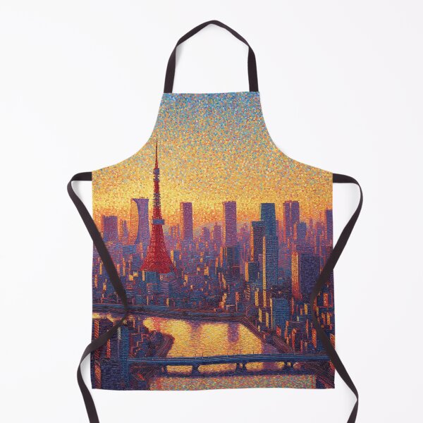 Item preview, Tokyo Tower Pointillism Cityscape designed and sold by Moisky Art.