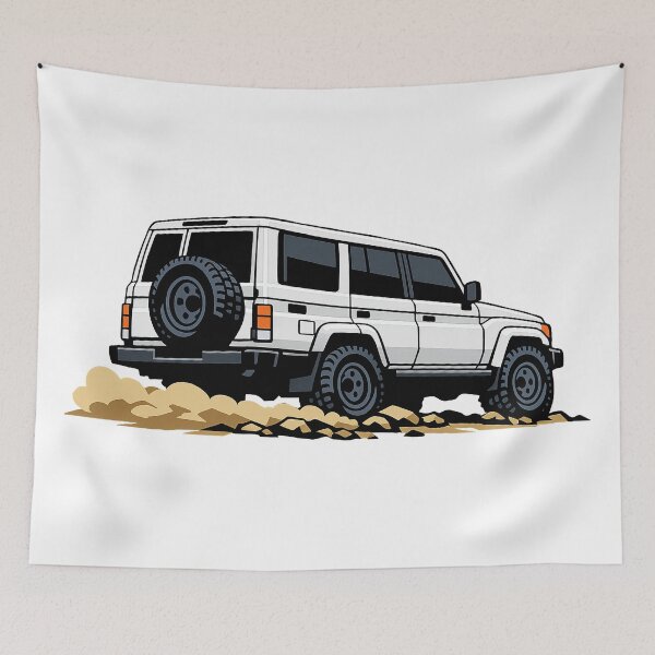 Item preview, Classic Overland 4x4 – Vintage White Boxy Off-Road SUV Crawl Illustration designed and sold by VenZolic.