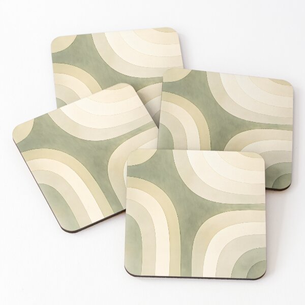 Item preview, Retro Organic Arch Pattern in Sage and Cream designed and sold by blankTeeShirt.