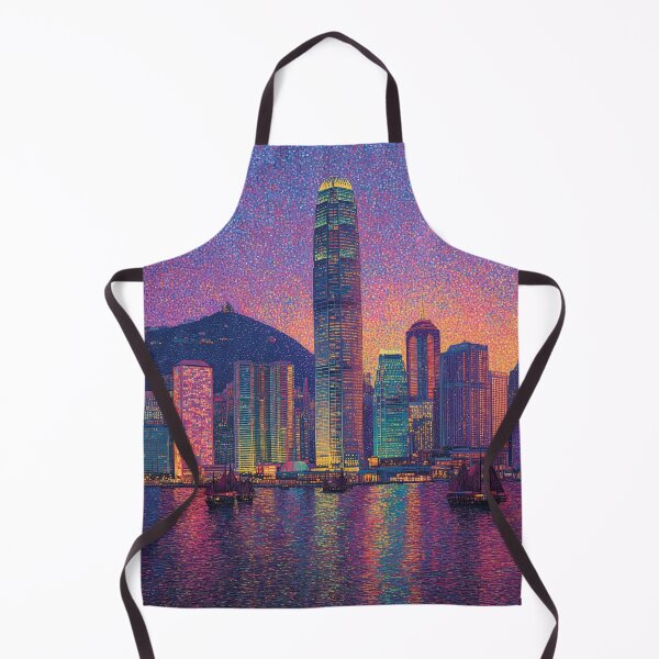 Item preview, Hong Kong Skyline Pointillism Cityscape designed and sold by Moisky Art.