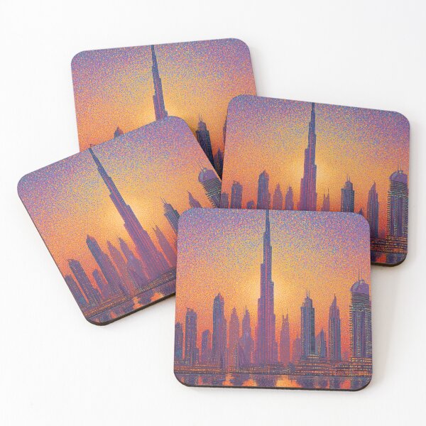 Item preview, Dubai Burj Khalifa Pointillism Cityscape designed and sold by Moisky Art.
