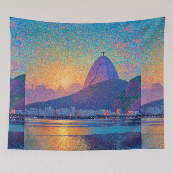 Item preview, Rio de Janeiro Christ the Redeemer Pointillism designed and sold by Moisky Art.