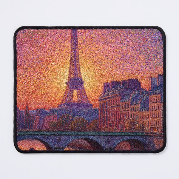 Item preview, Paris Eiffel Tower Pointillism Cityscape designed and sold by Moisky Art.