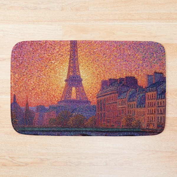 Item preview, Paris Eiffel Tower Pointillism Cityscape designed and sold by Moisky Art.