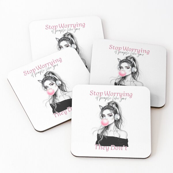 Item preview, Sarcastic Girl Quote - Stop Worrying If People Like You They Don’t  designed and sold by KymeraStudio25.