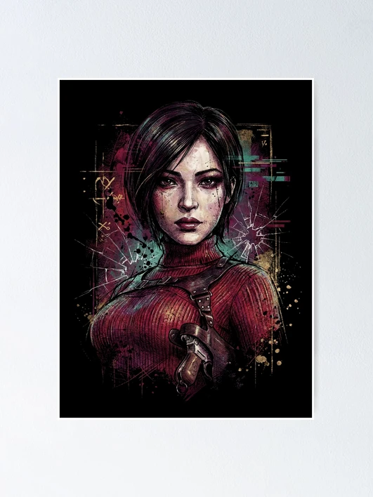 Resident Evil Ada Wong Black Hair Red Eyes Seductive Icon
