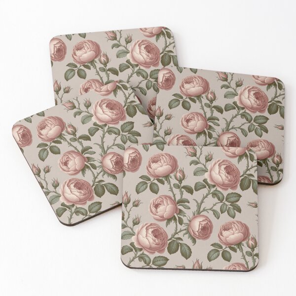 Item preview, Rococo Rose Seamless Pattern – Vintage Pink Floral Posy Elegant Cottagecore Design designed and sold by Tamas Das.