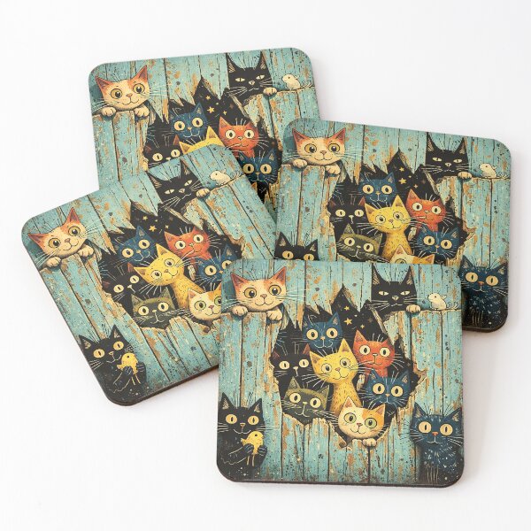 Item preview, Curious Cats Peeking Through Old Wall designed and sold by UnikaArto.