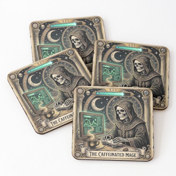 Item preview, The Caffeinated Mage Gaming Tarot Card designed and sold by ARTReMi.