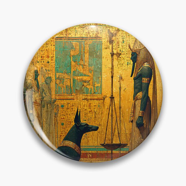 Item preview, Anubis and Osiris – The Hall of Judgment | Egyptian Mythology Wall Art  designed and sold by Stoneflower-Art.