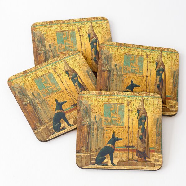 Item preview, Anubis and Osiris – The Hall of Judgment | Egyptian Mythology Wall Art  designed and sold by Stoneflower-Art.