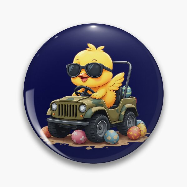 Item preview, Cute Chick Driving Off-Road Car – Funny Cartoon Animal Design designed and sold by tarzbol.
