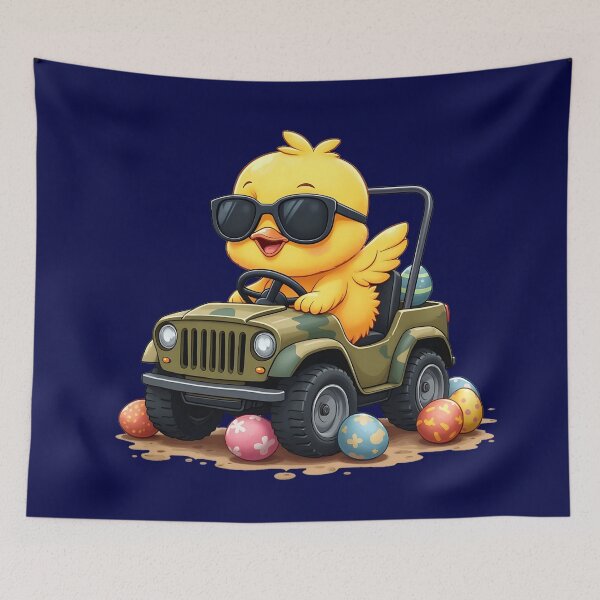 Item preview, Cute Chick Driving Off-Road Car – Funny Cartoon Animal Design designed and sold by tarzbol.