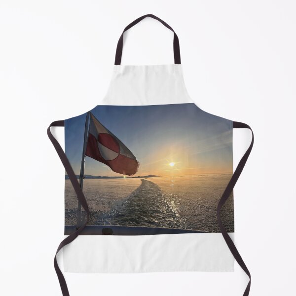 Item preview, Greenland Flag Arctic Sunset Ocean designed and sold by Worldsiceshop.