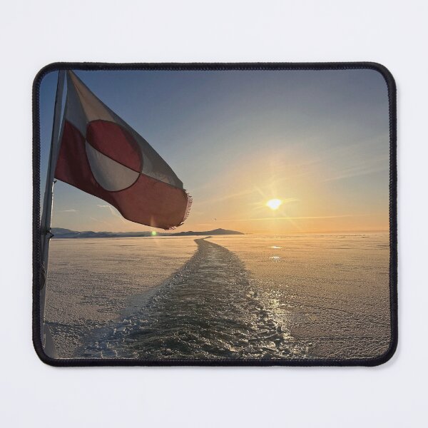 Item preview, Greenland Flag Arctic Sunset Ocean designed and sold by Worldsiceshop.