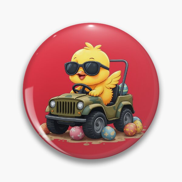 Item preview, Cute Chick Driving Off-Road Car – Funny Cartoon Animal Design designed and sold by tarzbol.