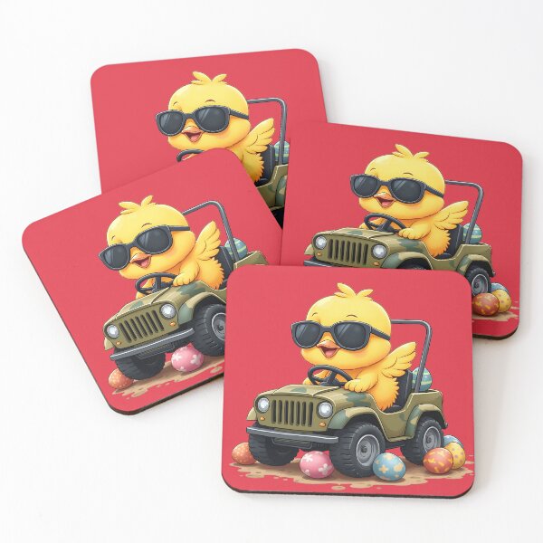 Item preview, Cute Chick Driving Off-Road Car – Funny Cartoon Animal Design designed and sold by tarzbol.