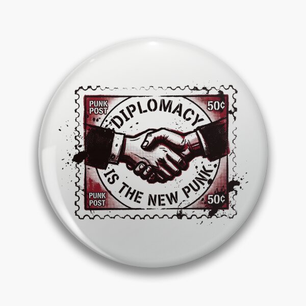 Item preview, Diplomacy Is The New Punk Rock Aesthetic Vintage Stamp designed and sold by SplashTastic.