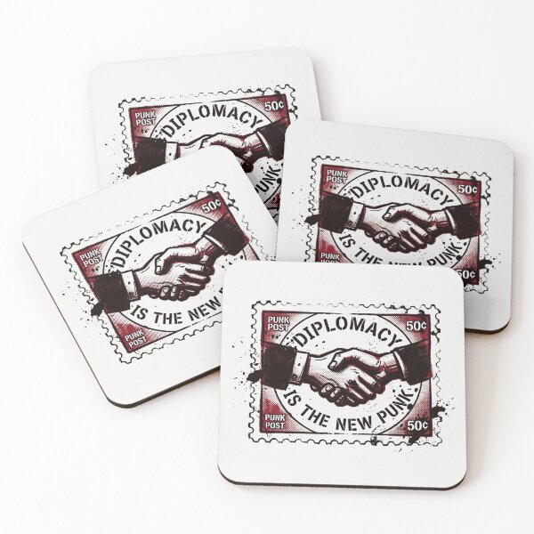 Item preview, Diplomacy Is The New Punk Rock Aesthetic Vintage Stamp designed and sold by SplashTastic.