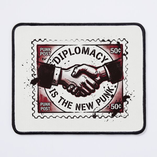 Item preview, Diplomacy Is The New Punk Rock Aesthetic Vintage Stamp designed and sold by SplashTastic.