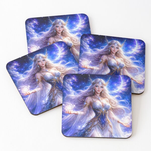 Item preview, Celestial Star Goddess – Cosmic Fantasy Queen of the Night Sky Artwork designed and sold by DrakariArt.