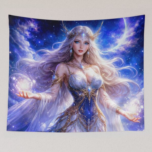 Item preview, Celestial Star Goddess – Cosmic Fantasy Queen of the Night Sky Artwork designed and sold by DrakariArt.