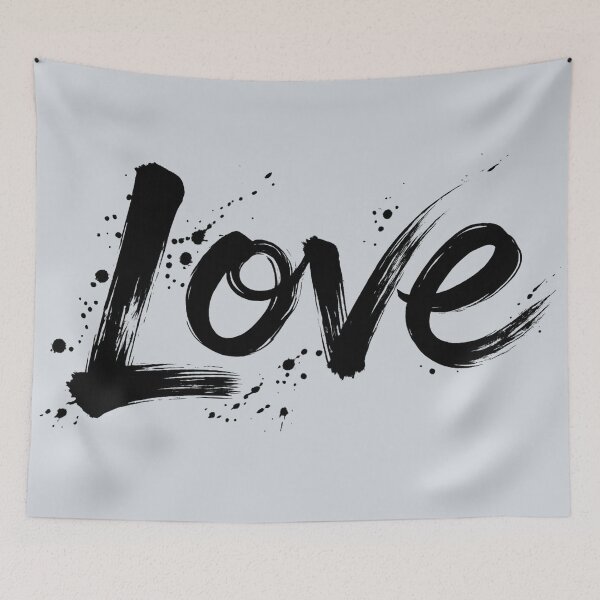 Item preview, Japanese Brush Style Love Ink Calligraphy Art designed and sold by SakuraMarket26.