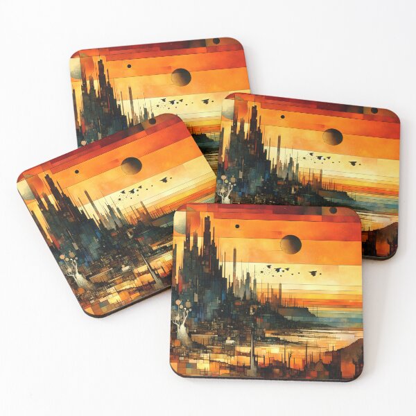 Item preview, The Red Horizon City | Retro Sci-Fi Martian Landscape  designed and sold by Stoneflower-Art.