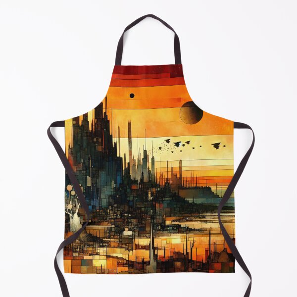 Item preview, The Red Horizon City | Retro Sci-Fi Martian Landscape designed and sold by Stoneflower-Art.