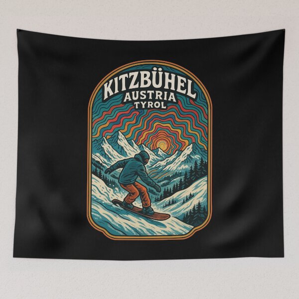 Item preview, Kitzbuhel Austria Snowboard Trippy Art Travel designed and sold by TomFrontierArt.