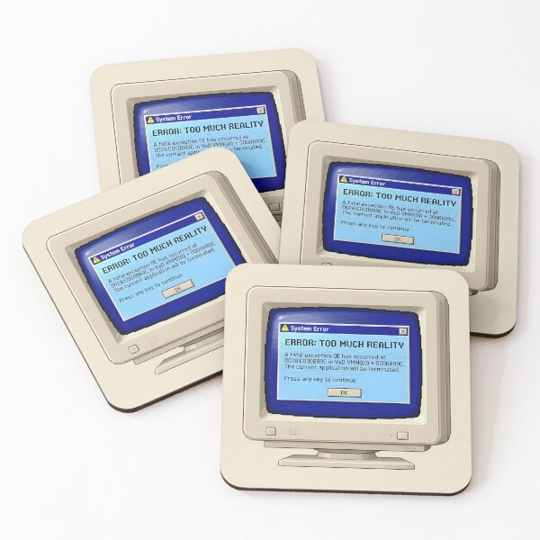 Item preview, Too Much Reality System Error Retro Computing Glitch Art designed and sold by SplashTastic.